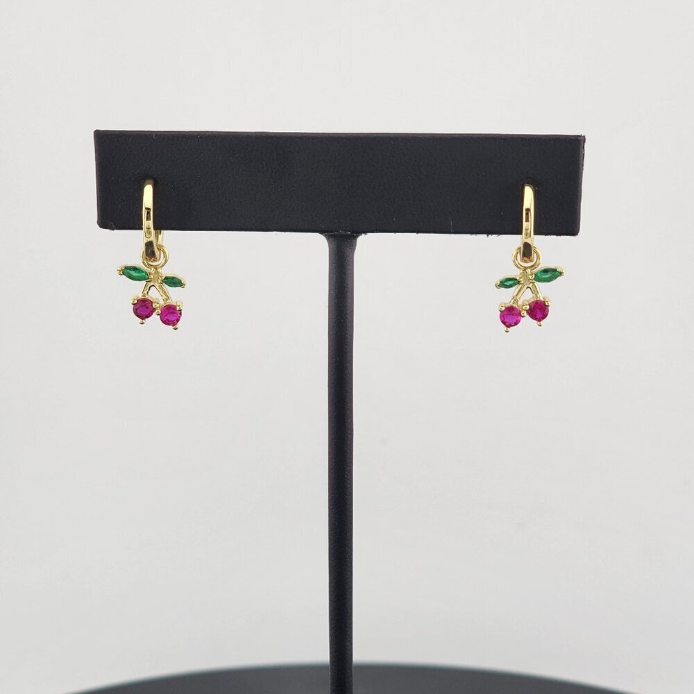 Sterling Silver 925 Cherry Earrings – Fresh & Playful Fruit Design